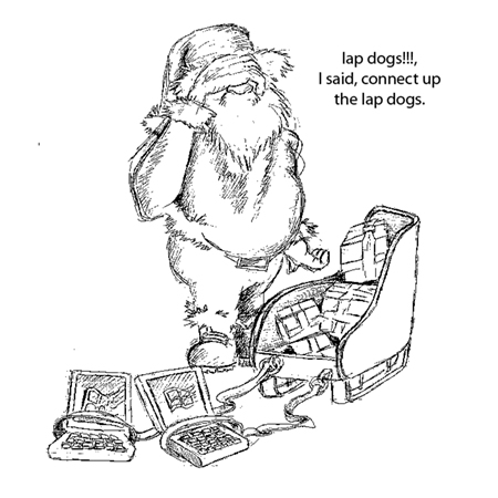 Quite surreal 'lap dog/laptop' cartoon