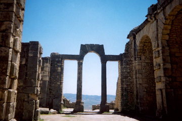 Archway in the Roman ruins of Dougga in Tunisia