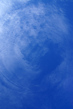 swirl of cirrus clouds overhead