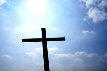 Easter cross against the sun
